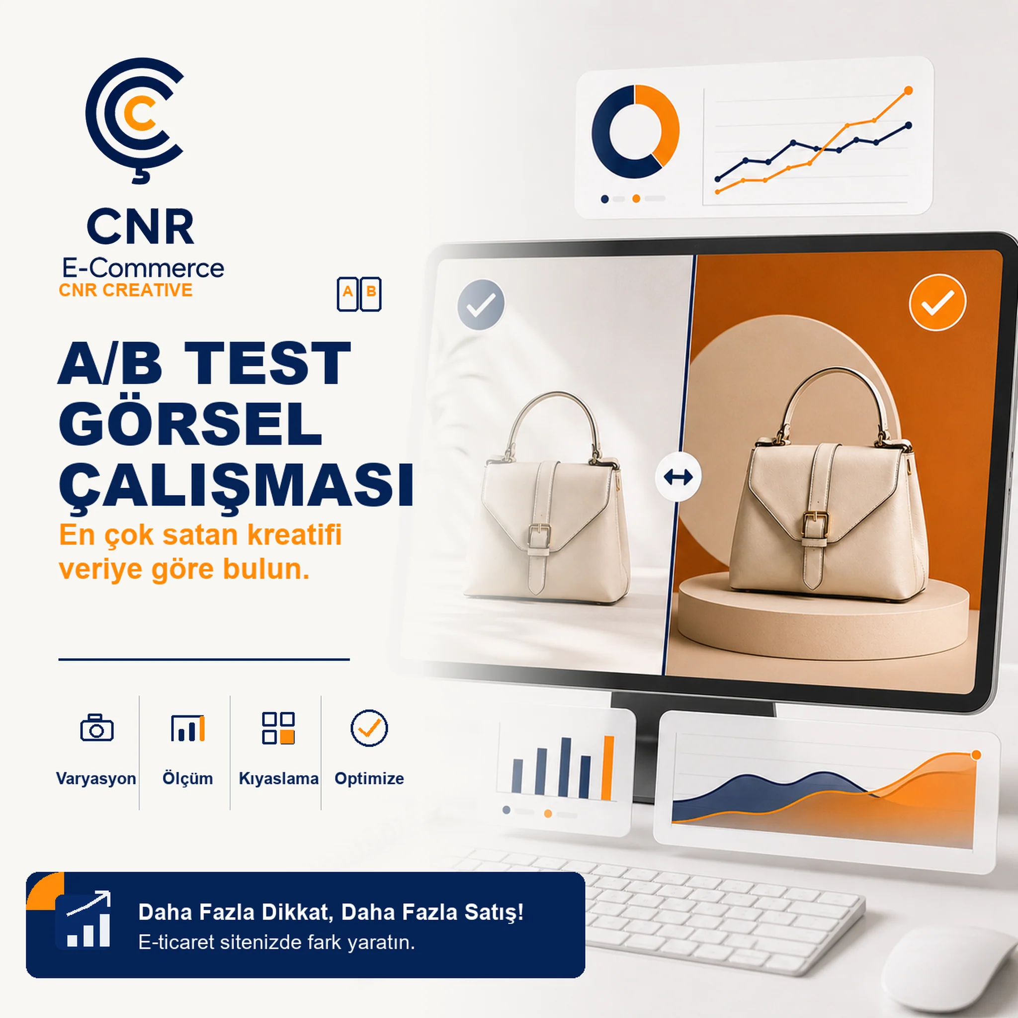 A/B Test Görsel Çalışması için aynı ürünün A ve B görsel varyasyonları