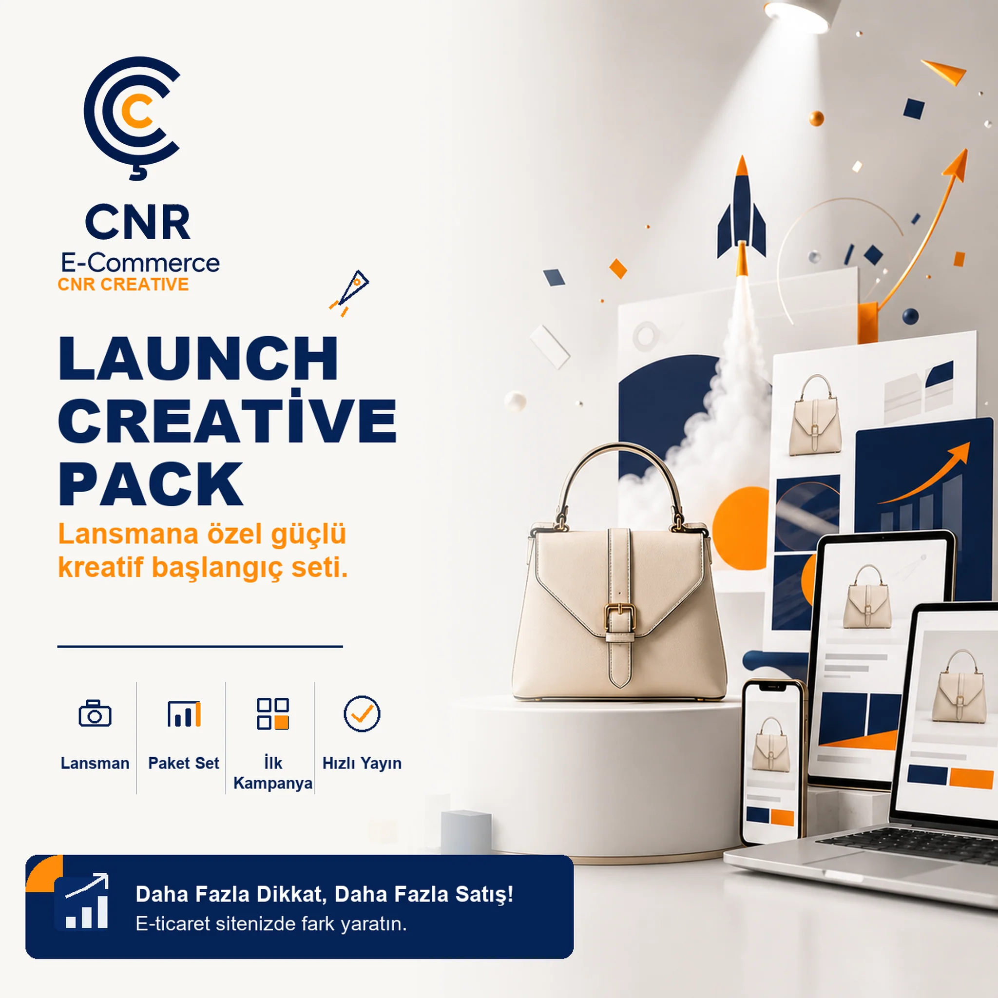 Launch Creative Pack içinde fotoğraf, video, banner ve reklam kreatiflerinden oluşan lansman paketi