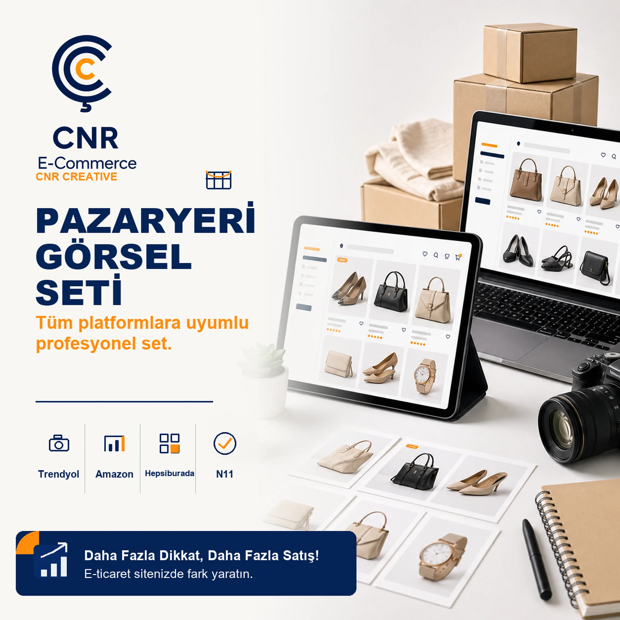 Pazaryeri Görsel Seti için ana görsel, detay ve infografiklerden oluşan ürün görsel seti